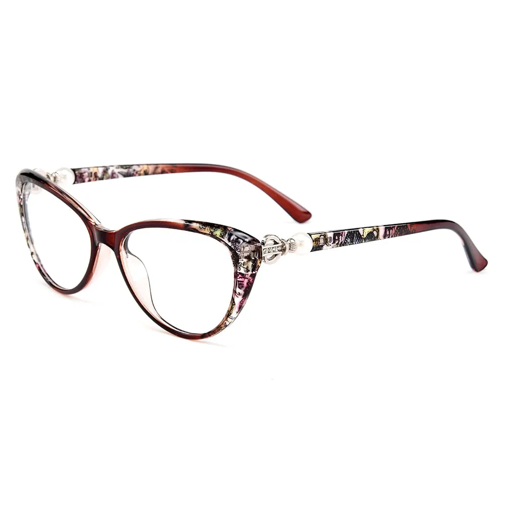 Gmei Women's Eyeglasses Ultralight TrR90 Cat Eye Spectacles M1711