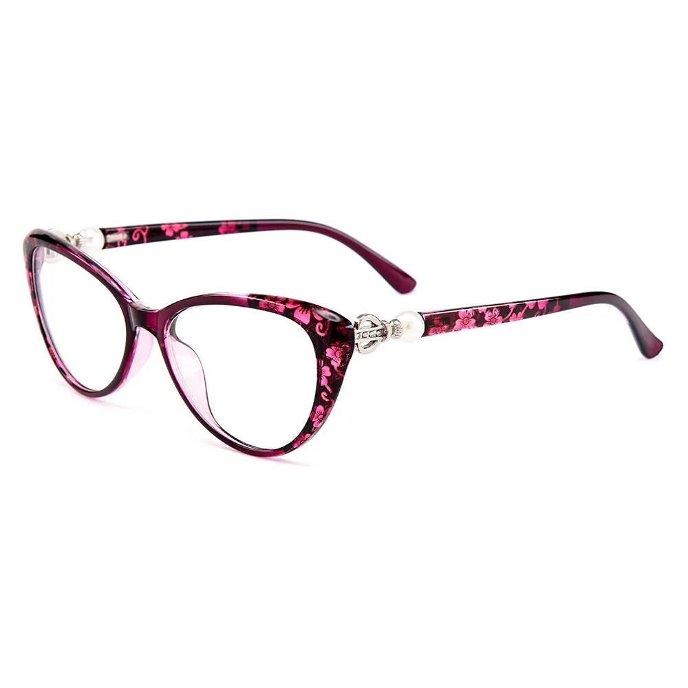 Gmei Women's Eyeglasses Ultralight TrR90 Cat Eye Spectacles M1711