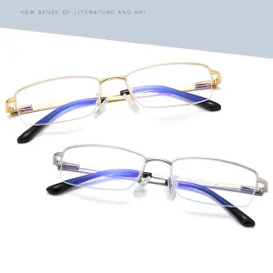 Handoer Unisex Semi Rim Rectangle Alloy Eyeglasses