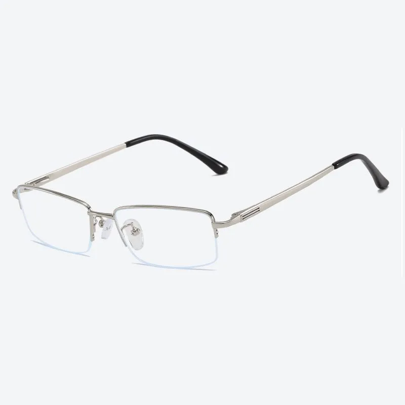 Handoer Unisex Semi Rim Rectangle Alloy Eyeglasses