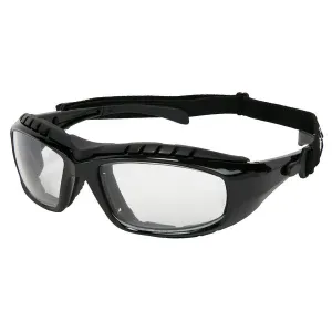 HDX110PF MCR Safety HDX1 Series Safety Glasses, Clear Lens, Black Frame