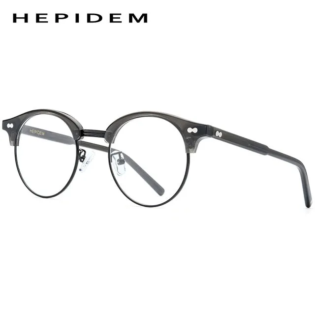 Hepidem Unisex Eyeglasses Acetate Glasses Frame Round 9123