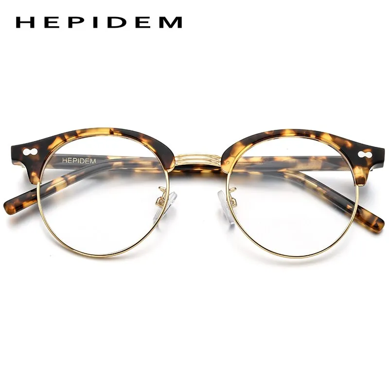 Hepidem Unisex Eyeglasses Acetate Glasses Frame Round 9123