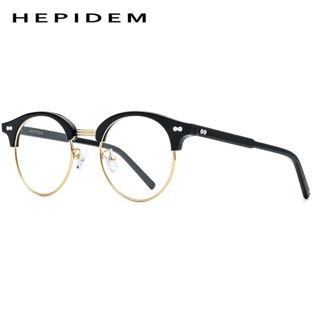 Hepidem Unisex Eyeglasses Acetate Glasses Frame Round 9123