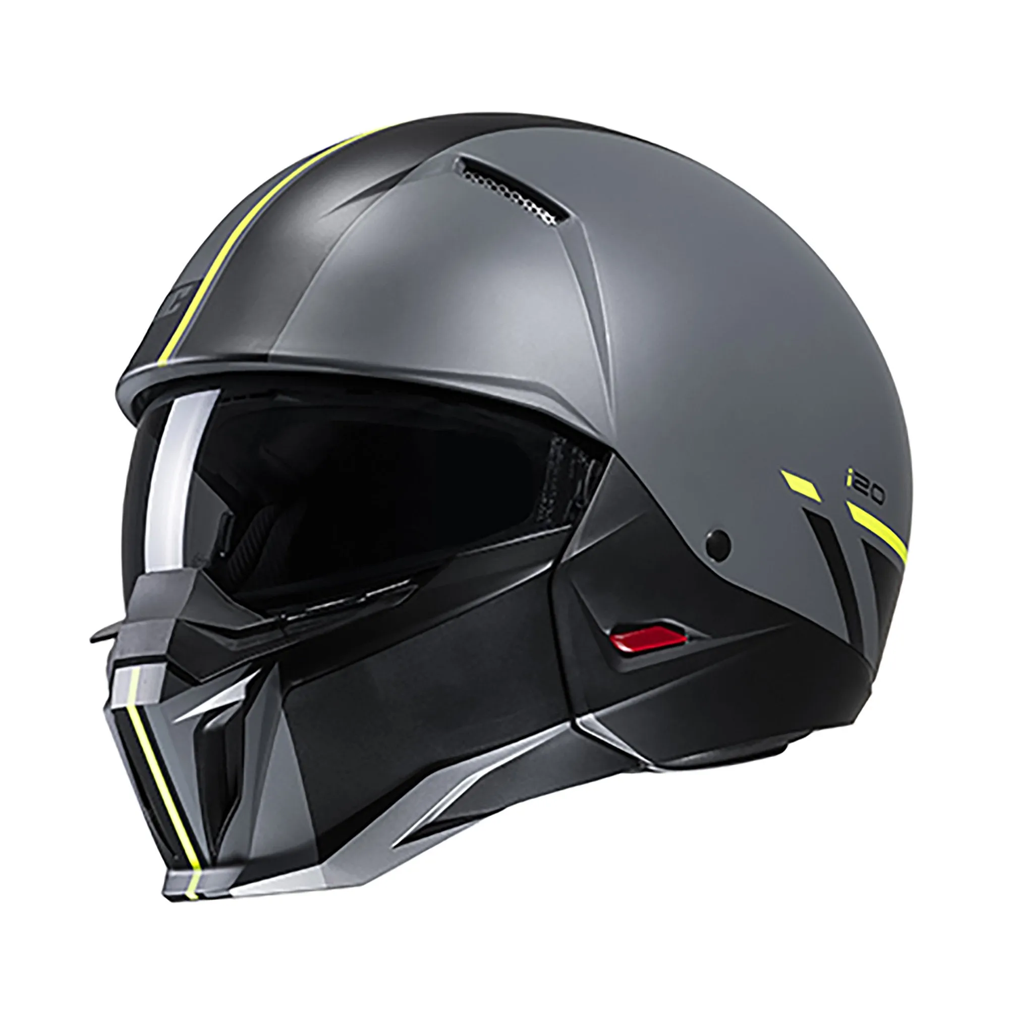 HJC I20 Batol MC3HSF Open Face Grey Yellow Motorbike Helmet