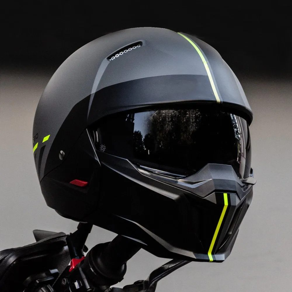 HJC I20 Batol MC3HSF Open Face Grey Yellow Motorbike Helmet