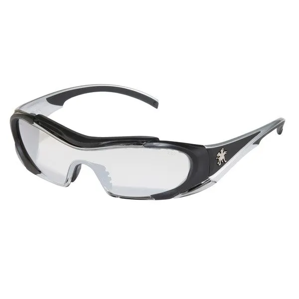 HL119AF MCR Safety HL1 Series Safety Glasses, I/O Clear Mirror Lens, Black Frame