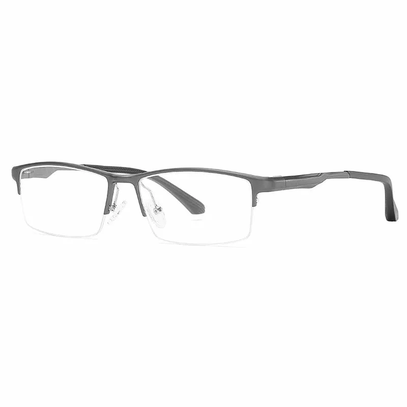 Hotochki Unisex Semi Rim Aluminum Magnesium Alloy Frame Eyeglasses 6286