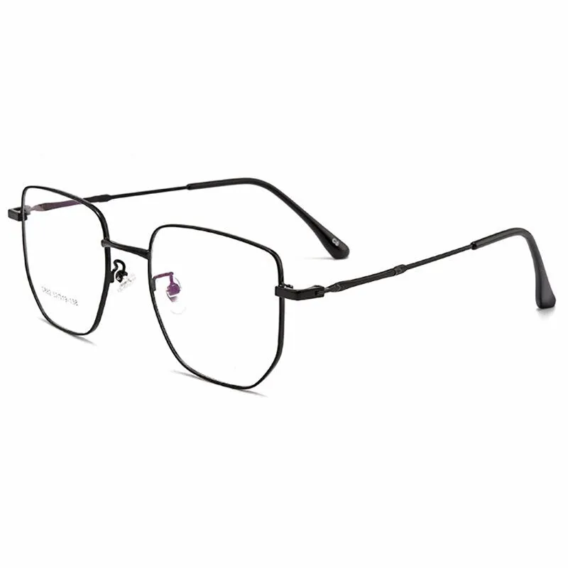 Hotony Unisex Full Rim Square Alloy Frame Spring Hinge Eyeglasses D882