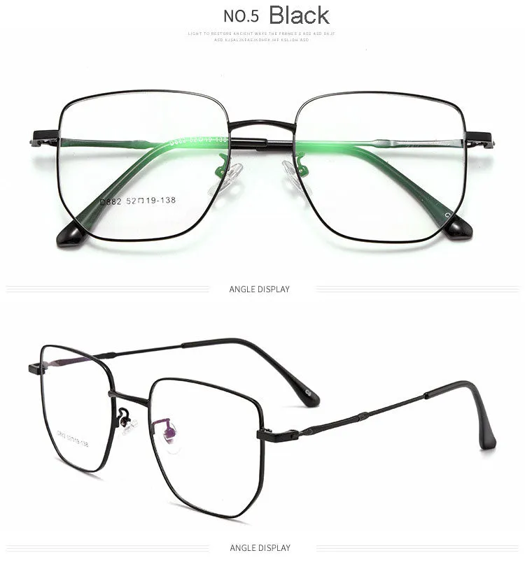 Hotony Unisex Full Rim Square Alloy Frame Spring Hinge Eyeglasses D882