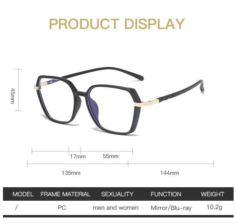 Hotony Women's Full Rim Geometric Acetate Frame Eyeglasses 1530