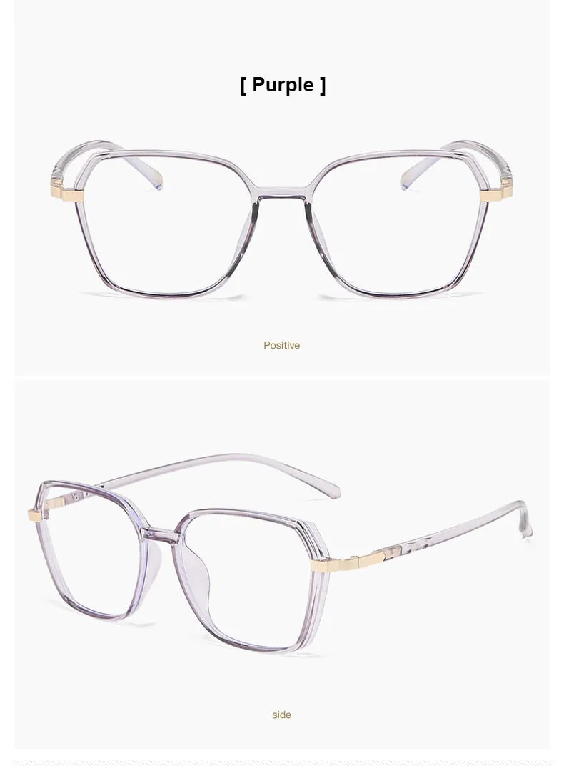 Hotony Women's Full Rim Geometric Acetate Frame Eyeglasses 1530