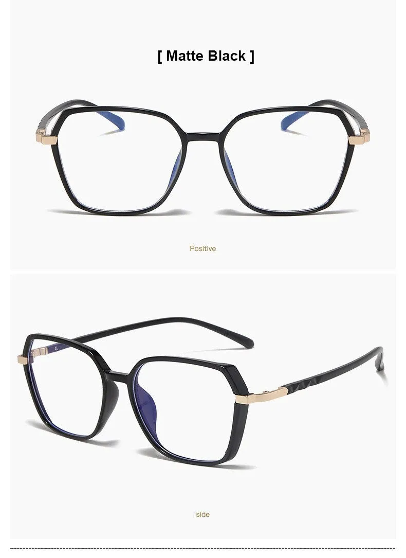 Hotony Women's Full Rim Geometric Acetate Frame Eyeglasses 1530