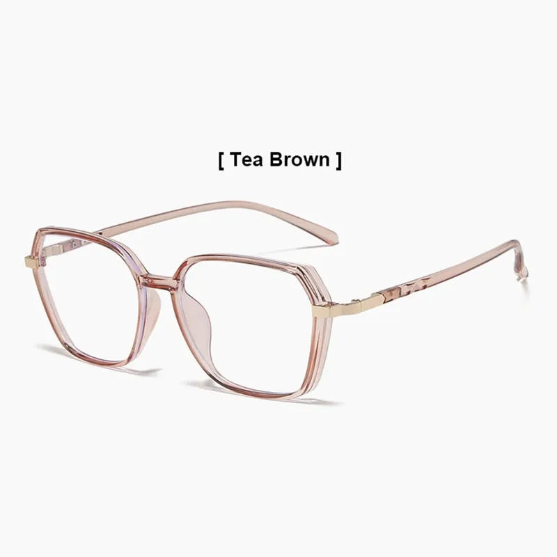 Hotony Women's Full Rim Geometric Acetate Frame Eyeglasses 1530