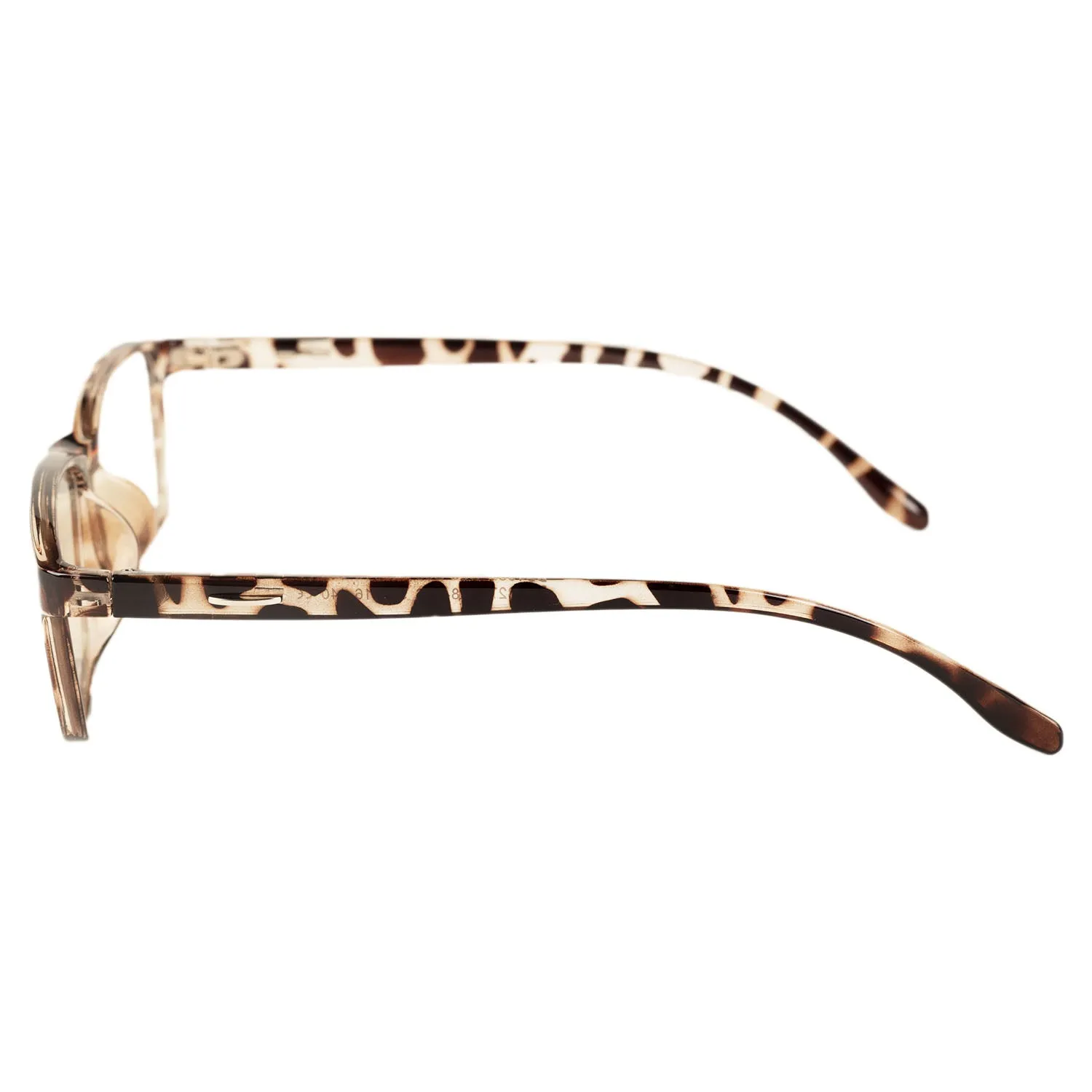 iB-iP Women's Retro Rectangle Thin Rim Black Leopard Fashion Clear Lens Eyeglasses