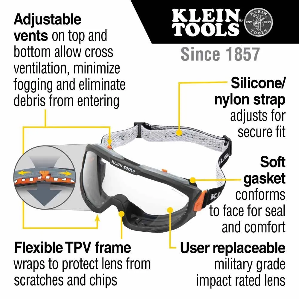 Klein 60481 Safety Goggles, Replacement Lens, Clear