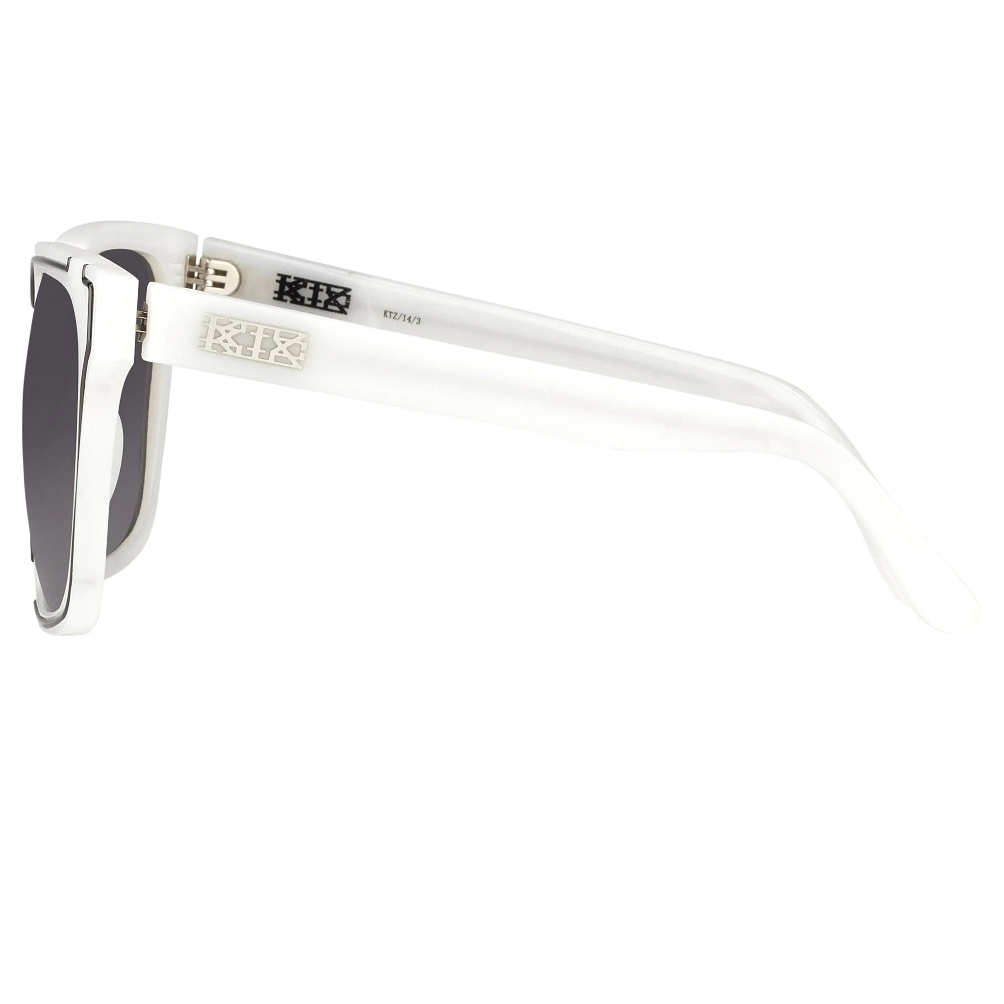 Kokon To Zai D-Frame Sunglasses - White and Silver