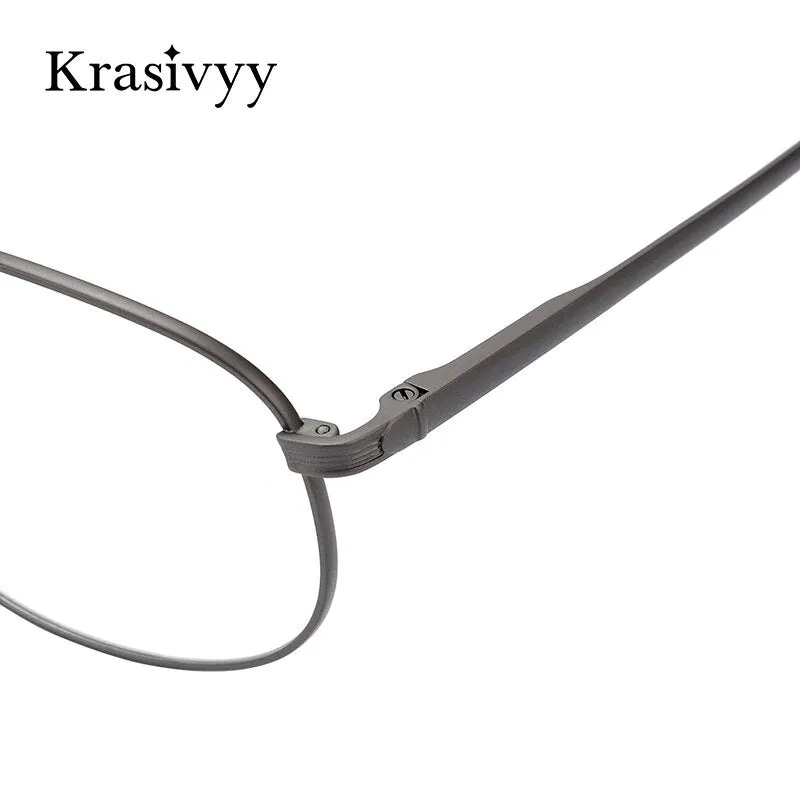 Krasivyy Men's Full Rim Oversize Oval Square Double Bridge Titanium Eyeglasses Kr3077