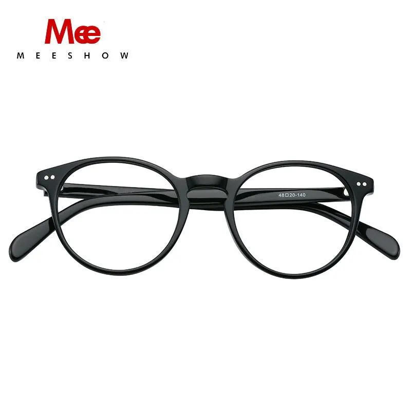 Meeshow Women's Eyeglasses Acetate Round Black Tortoise 1809