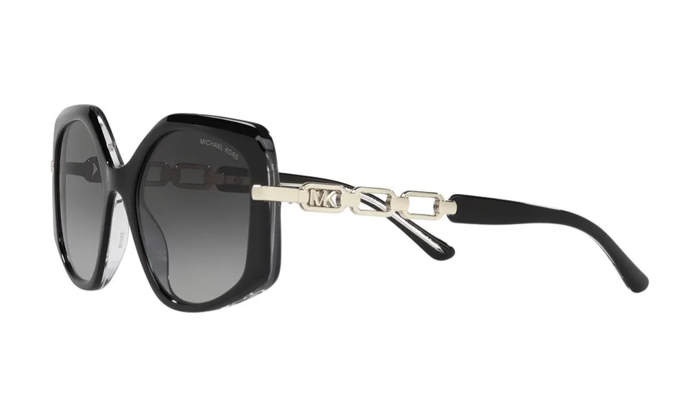 Michael Kors Cheyenne Non-Polarized Sunglasses - Black/Clear Laminate/Dark Gray Gradient