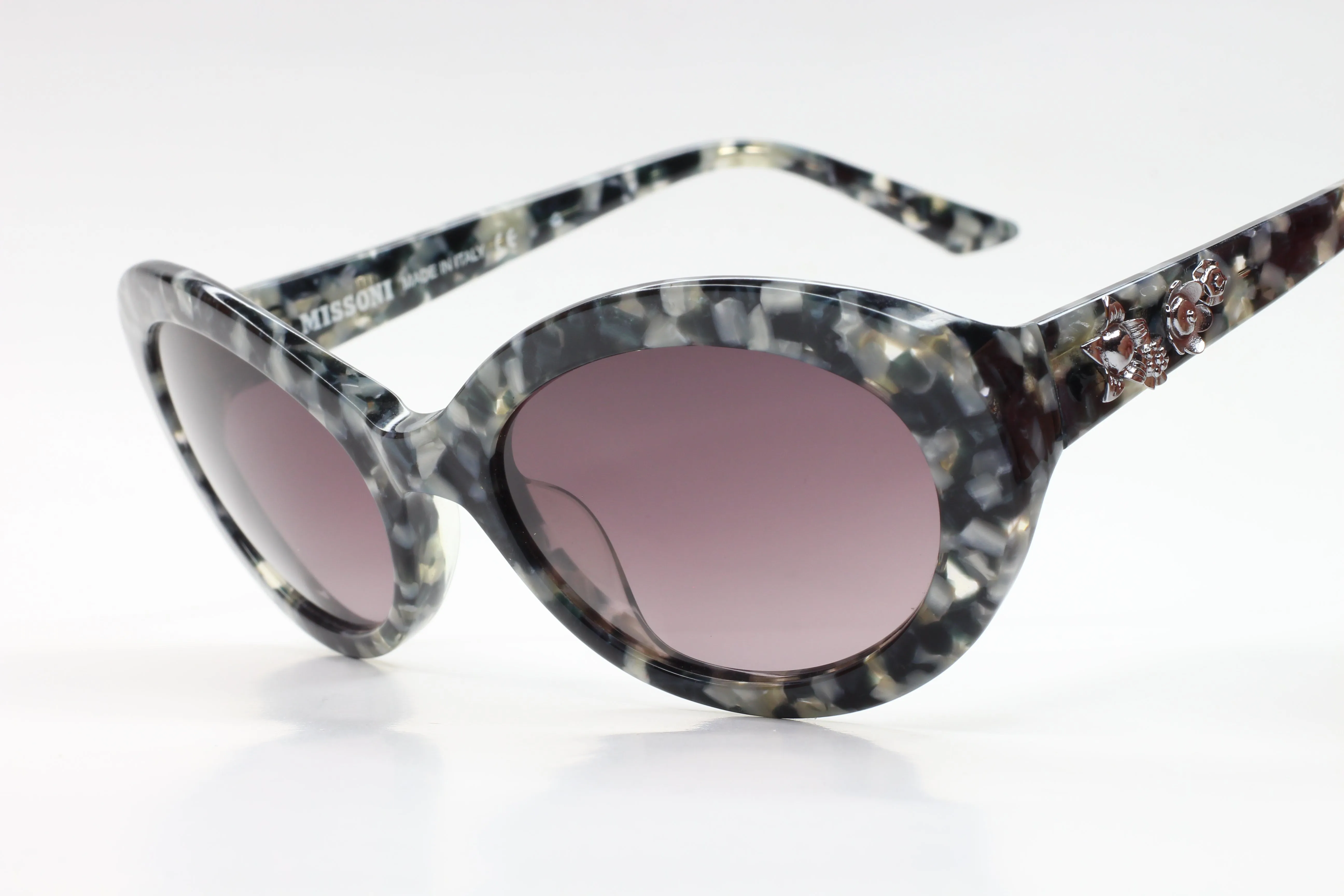 Missoni MI75504 Gray Marble Acetate Designer Sunglasses