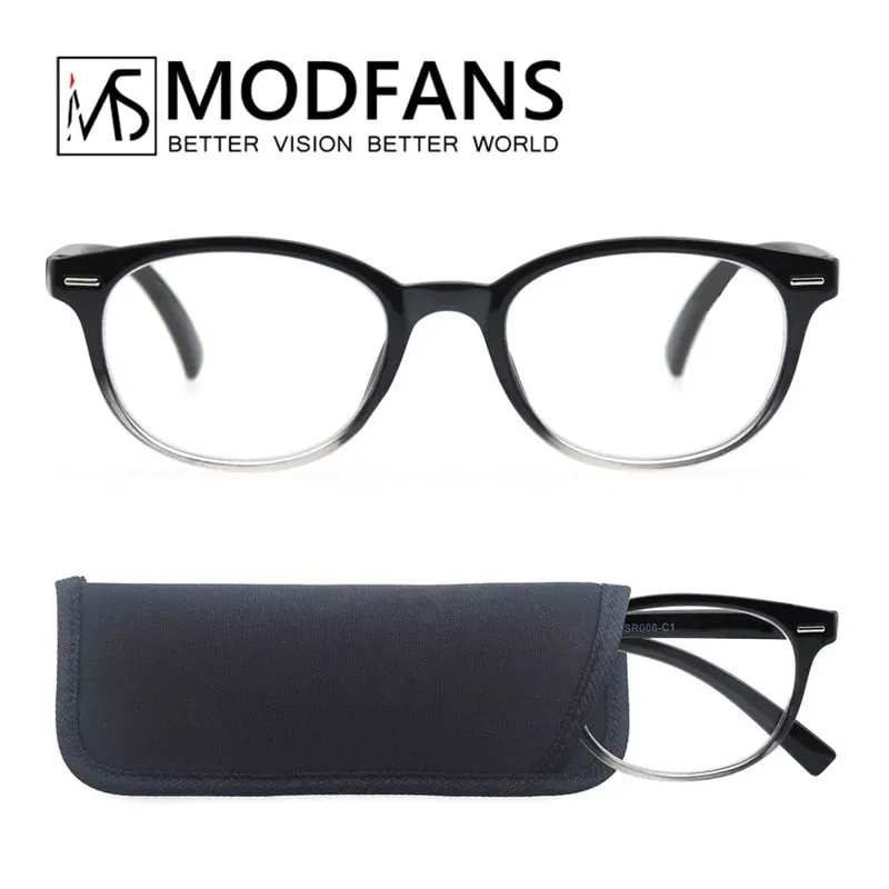 Modfans Women's Full Rim Round Alloy Polycarbonate Reading Glasses 4835