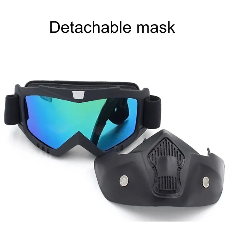 Motorcycle Off-road Helmet Mask Detachable Windproof Goggles Glasses(Transparent)