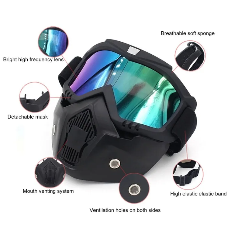 Motorcycle Off-road Helmet Mask Detachable Windproof Goggles Glasses(Transparent)