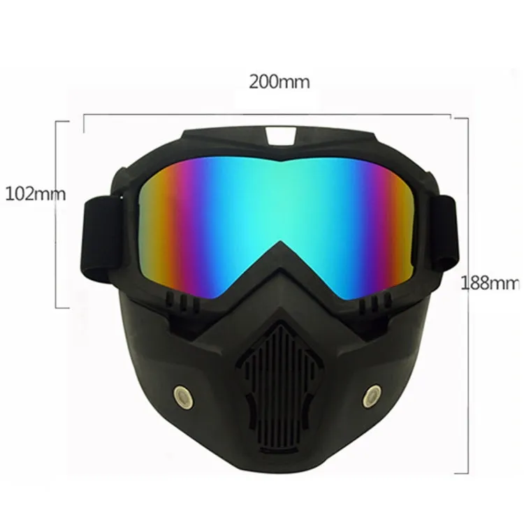 Motorcycle Off-road Helmet Mask Detachable Windproof Goggles Glasses(Transparent)