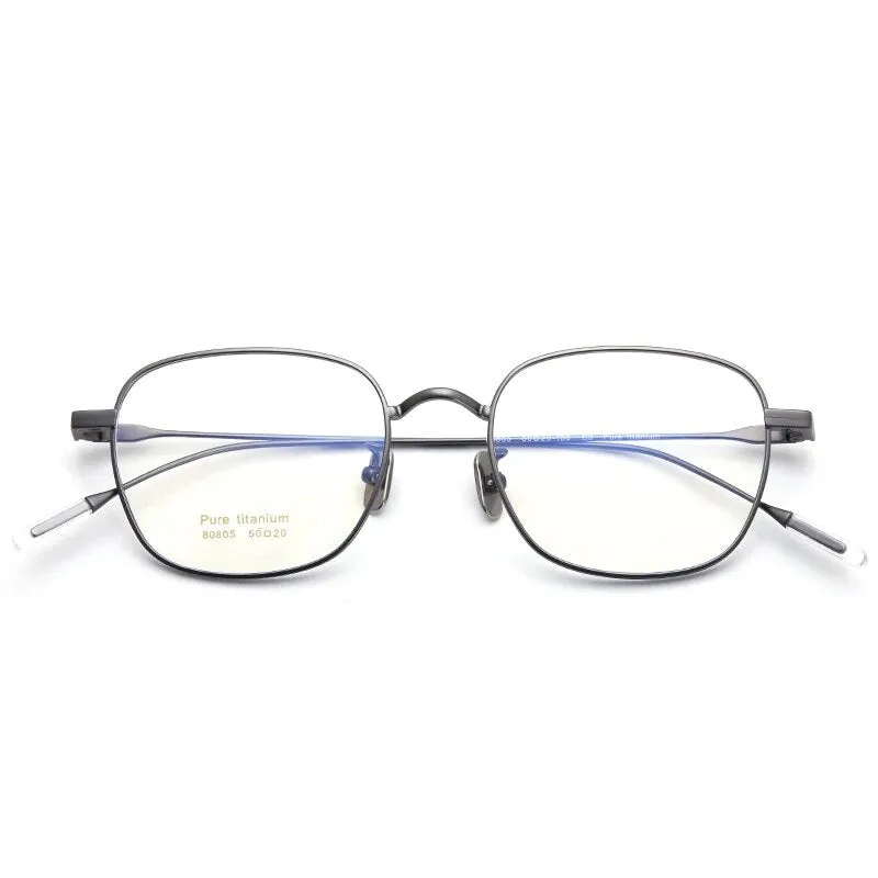 Mens Lightweight Titanium Square Eyeglasses - Modern Design