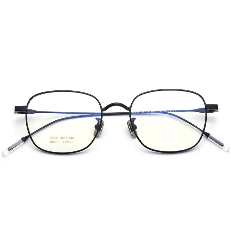 Mens Lightweight Titanium Square Eyeglasses - Modern Design