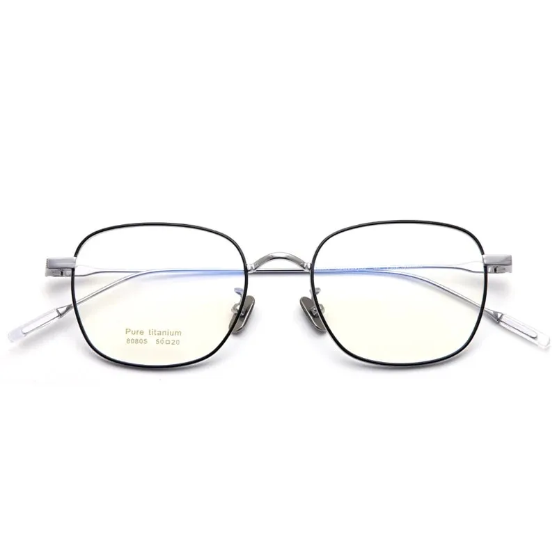 Mens Lightweight Titanium Square Eyeglasses - Modern Design