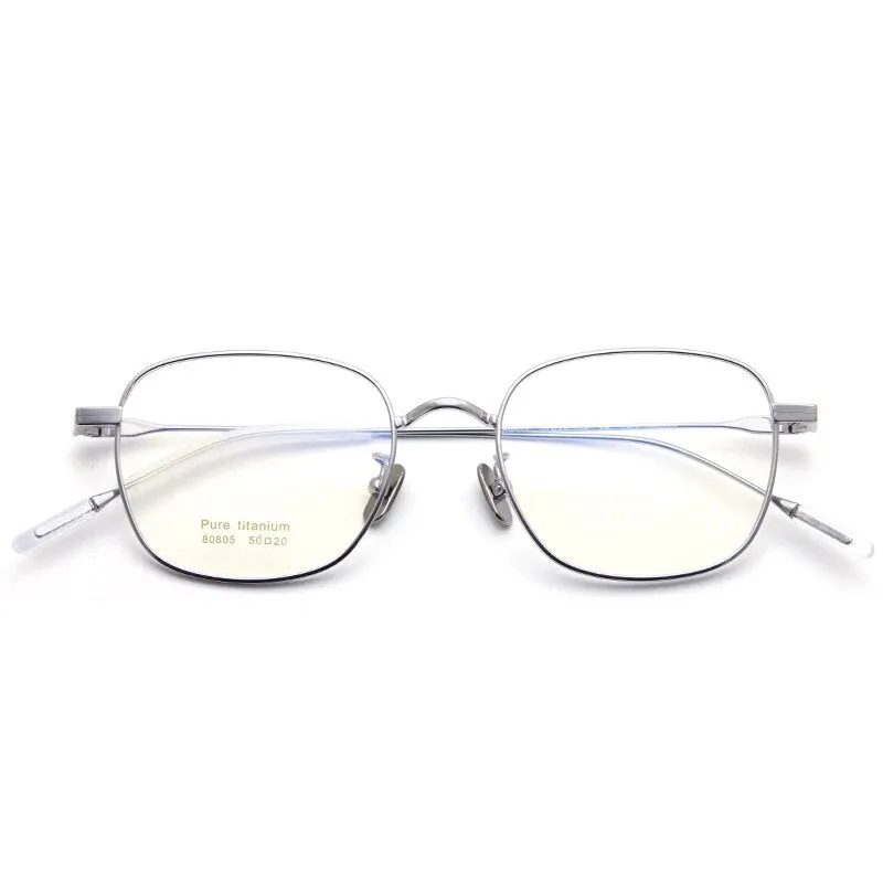 Mens Lightweight Titanium Square Eyeglasses - Modern Design