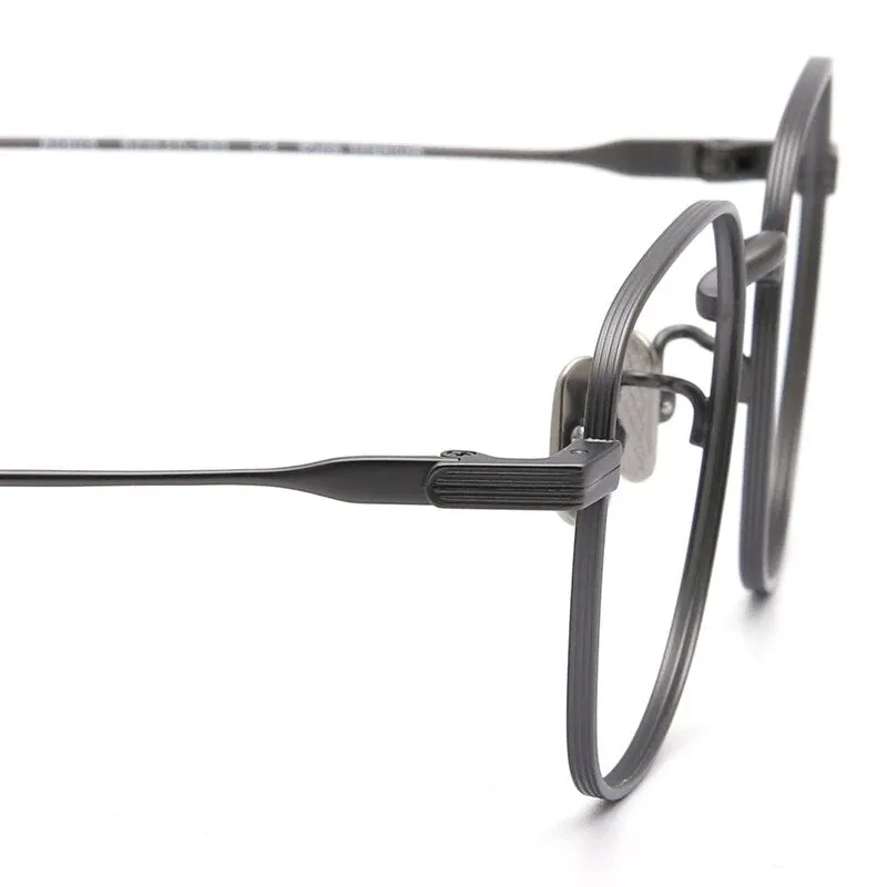 Mens Lightweight Titanium Square Eyeglasses - Modern Design