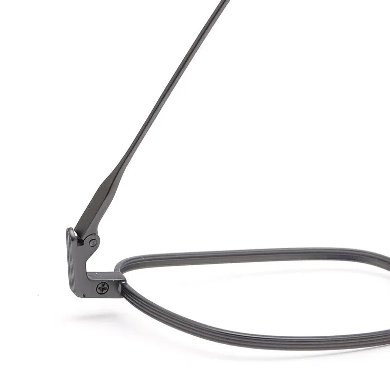 Mens Lightweight Titanium Square Eyeglasses - Modern Design