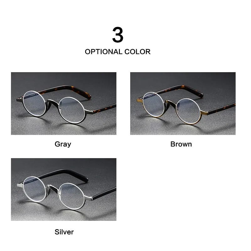 Muzz Men's Semi Rim Round Titanium Frame Eyeglasses M70703