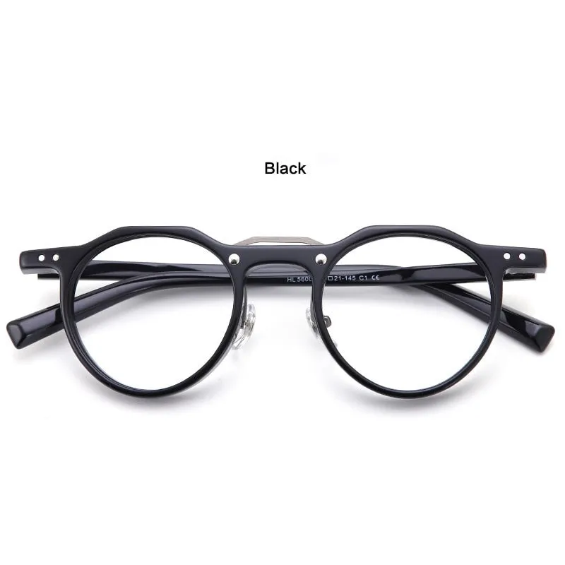 Muzz Unisex Full Rim Round Acetate Frame Double Bridge Eyeglasses 56008