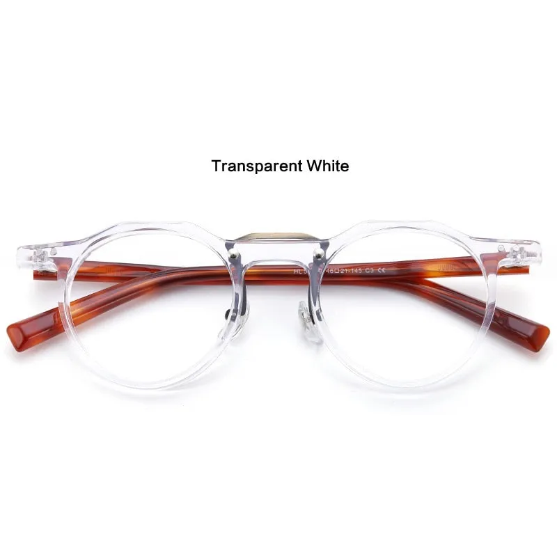 Muzz Unisex Full Rim Round Acetate Frame Double Bridge Eyeglasses 56008