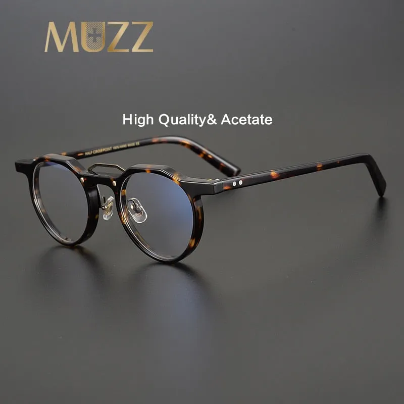 Muzz Unisex Full Rim Round Acetate Frame Double Bridge Eyeglasses 56008