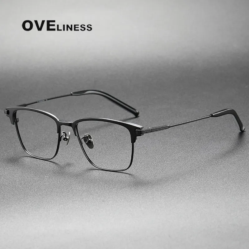 Oveliness Unisex Full Rim Square Acetate Titanium Eyeglasses 936