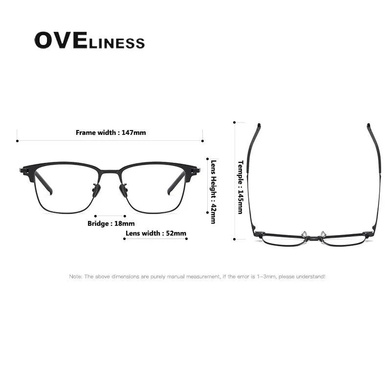 Oveliness Unisex Full Rim Square Acetate Titanium Eyeglasses 936