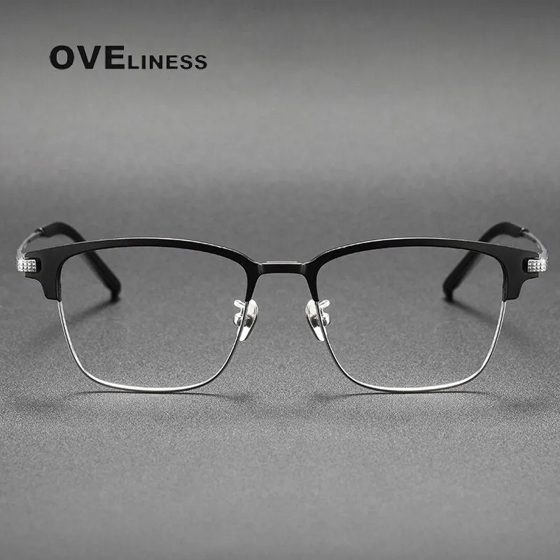 Oveliness Unisex Full Rim Square Acetate Titanium Eyeglasses 936