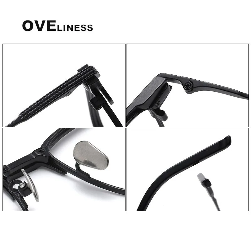 Oveliness Unisex Full Rim Square Acetate Titanium Eyeglasses 936