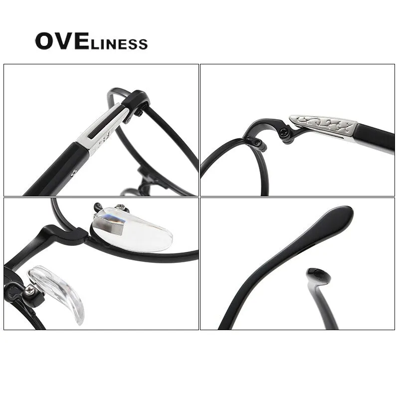 Oveliness Unisex Full Rim Square Acetate Titanium Eyeglasses Ks140