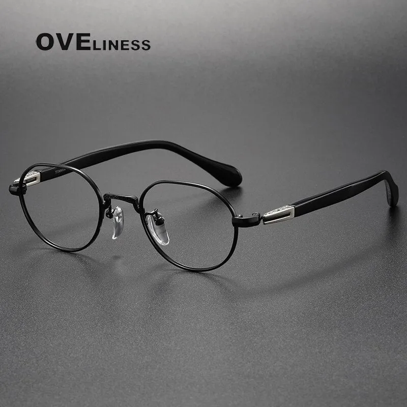 Oveliness Unisex Full Rim Square Acetate Titanium Eyeglasses Ks140