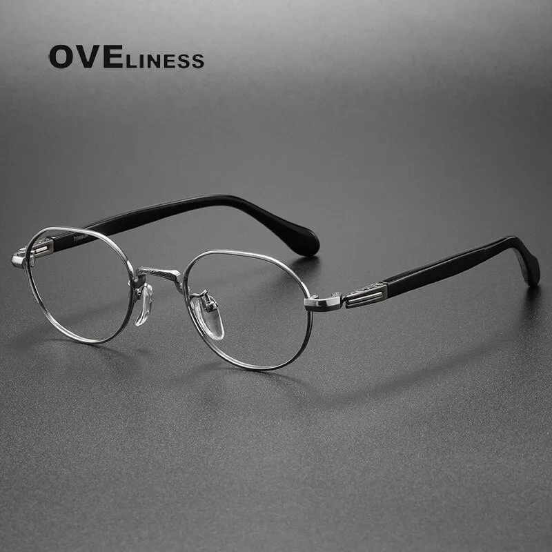 Oveliness Unisex Full Rim Square Acetate Titanium Eyeglasses Ks140