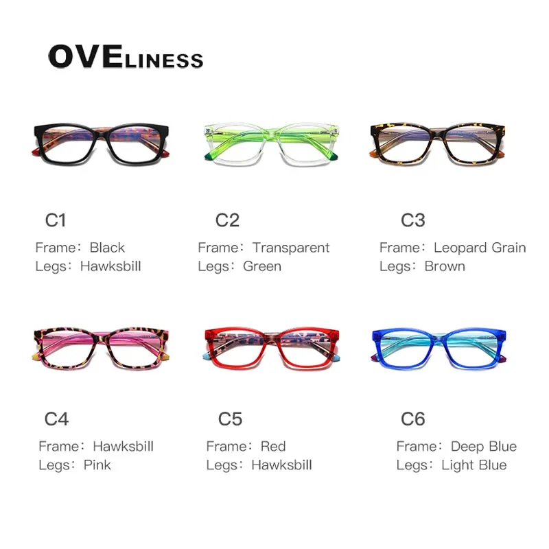 Oveliness Youth Unisex Full Rim Square Tr 90 Titanium Eyeglasses 20208