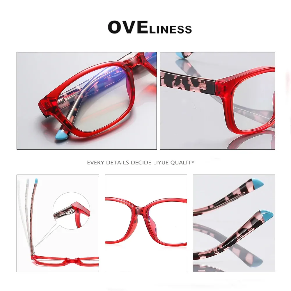 Oveliness Youth Unisex Full Rim Square Tr 90 Titanium Eyeglasses 20208