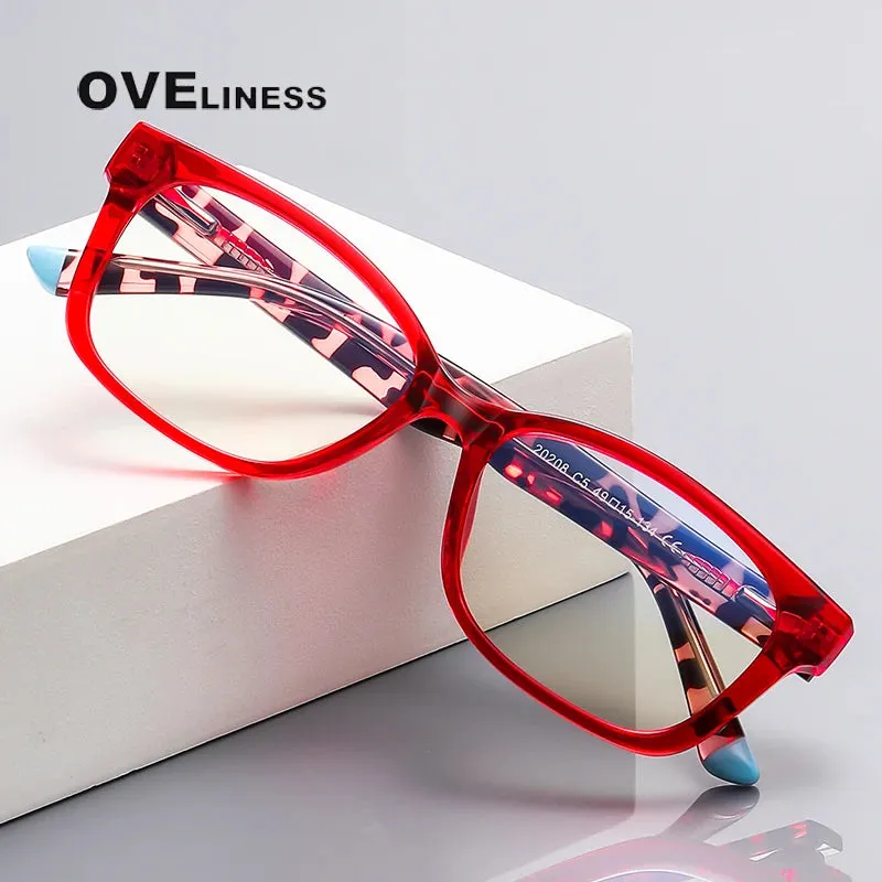 Oveliness Youth Unisex Full Rim Square Tr 90 Titanium Eyeglasses 20208