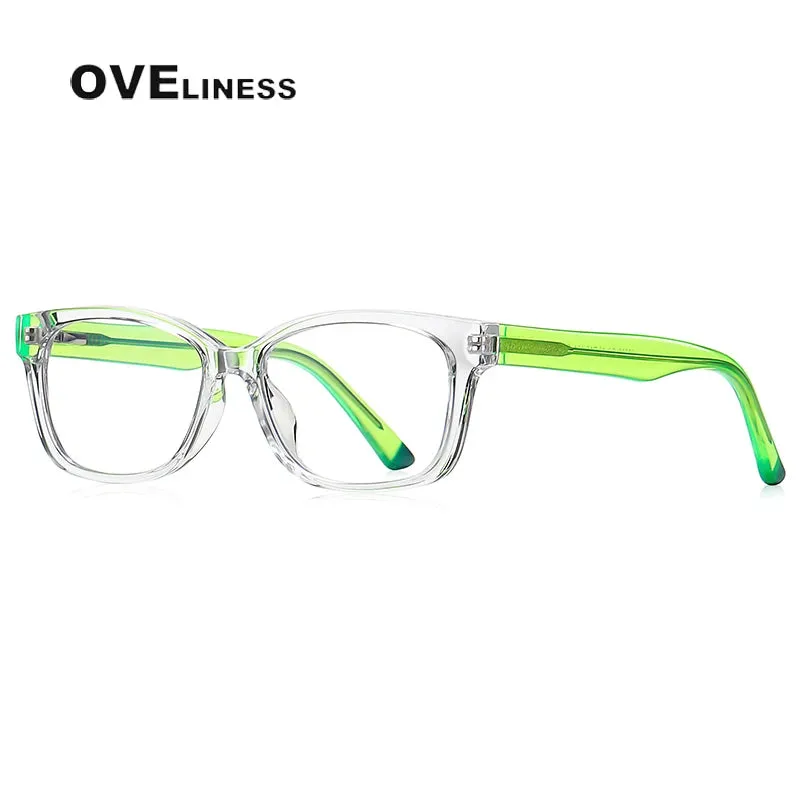 Oveliness Youth Unisex Full Rim Square Tr 90 Titanium Eyeglasses 20208